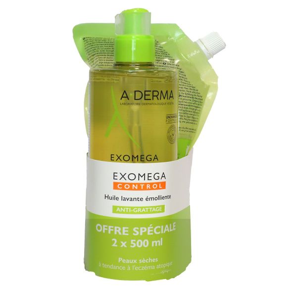 Exomega Control huile lavante émolliente 2x500ml